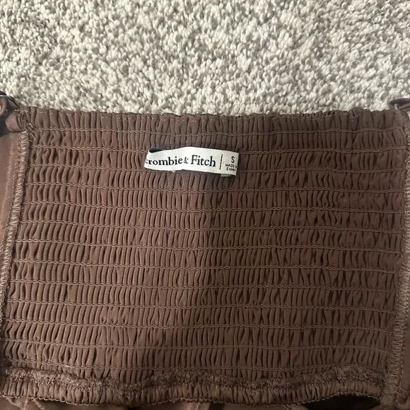 Abercrombie Brown Satin Crop Top - Picture 5 of 5